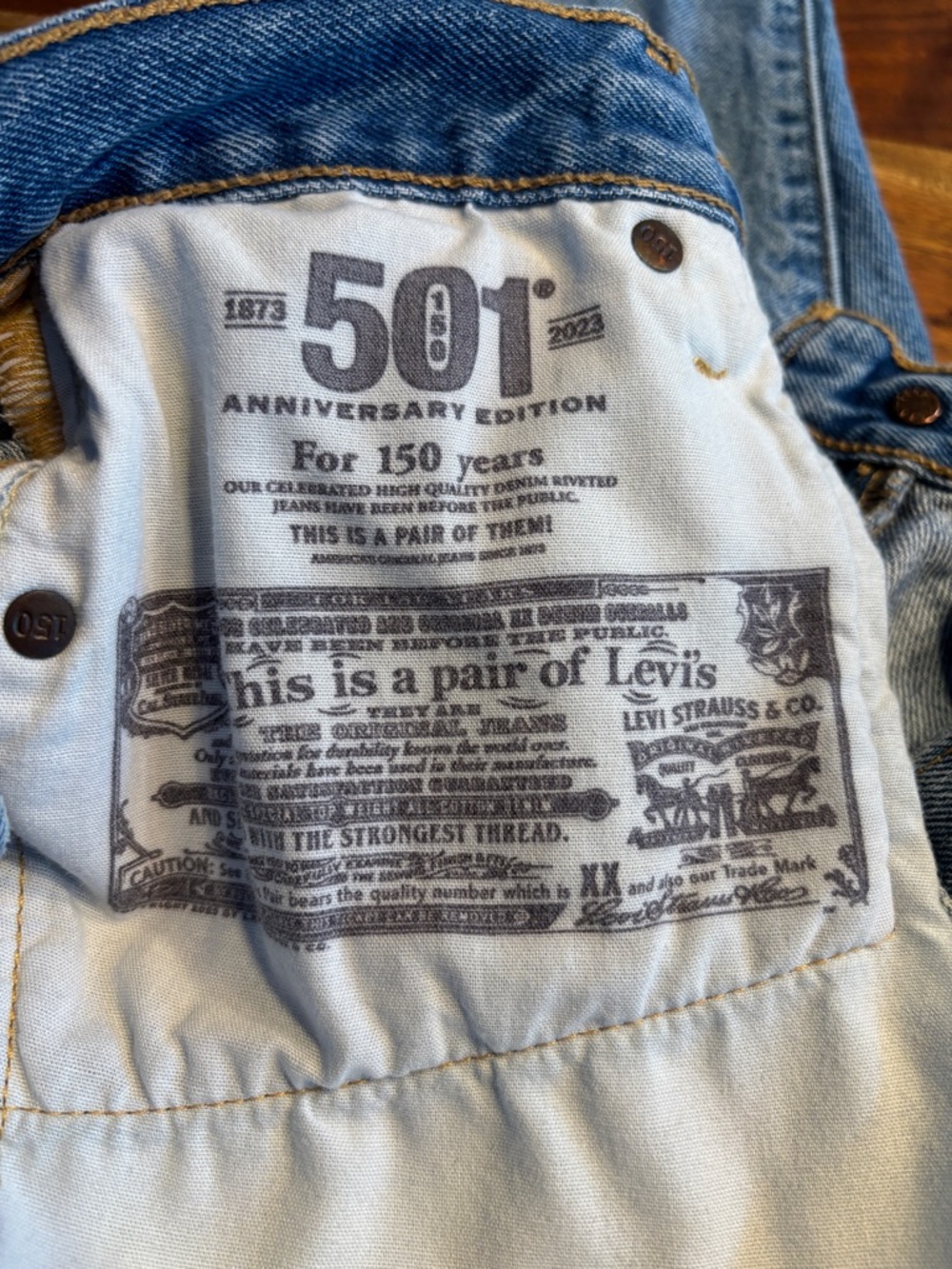 Levi’s 501 150th Anniversary Heart Patch Jeans - Size 24 x 30 - Picture 7 of 11
